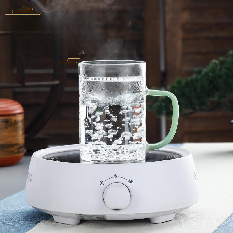 Nowy Przezroczysty Szklany Półksiężycowy Kubek z Filtrem Półksiężycowy Kubek do Herbaty Napoju Herbacianego Kolorowy Uchwyt Kubek Jednowarstwowy