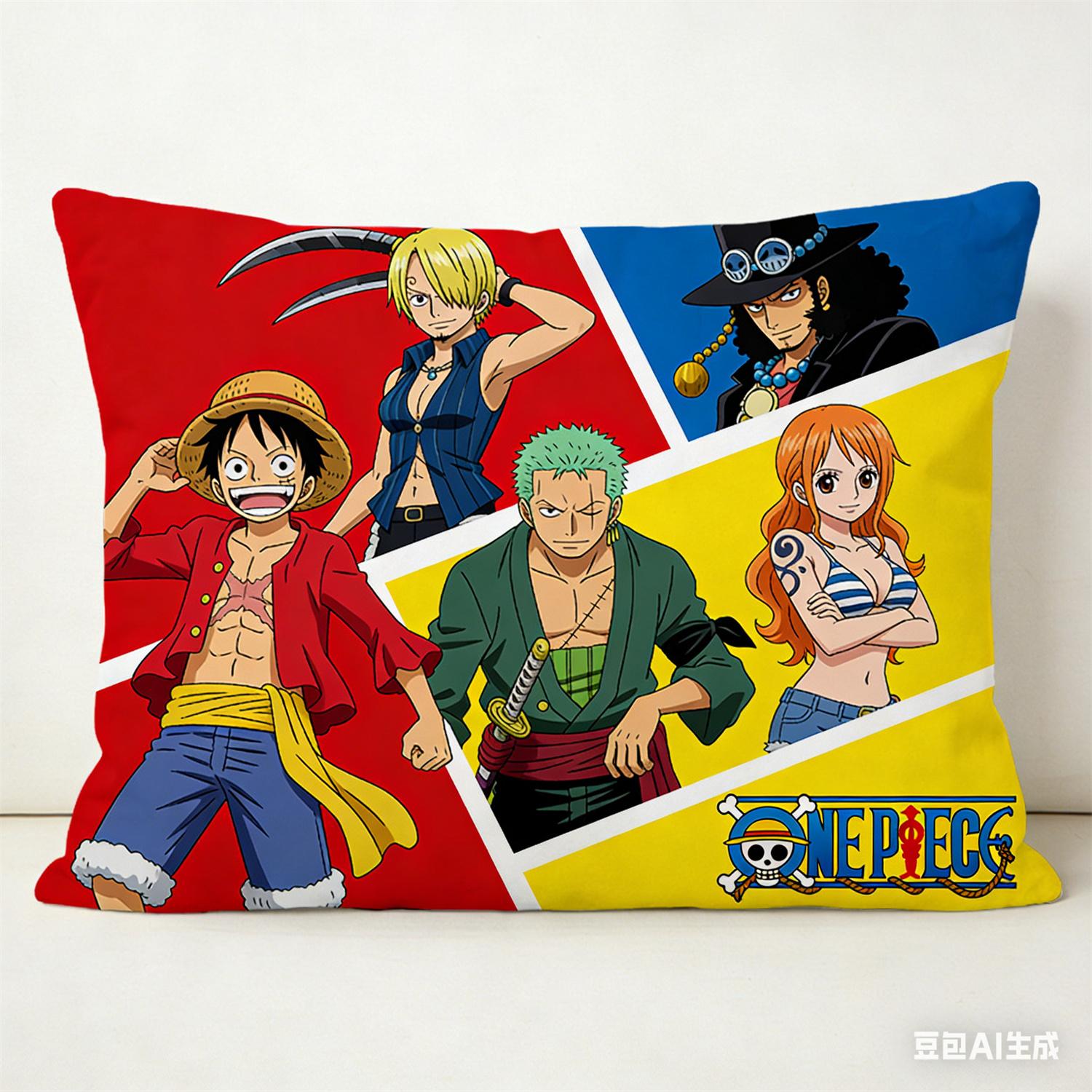 

One Piece Pillow Cover Anime Fan Favorite Character Print Decorative Pillowcase for Bedroom Living Room and Anime Enthusiasts 45X45cm
