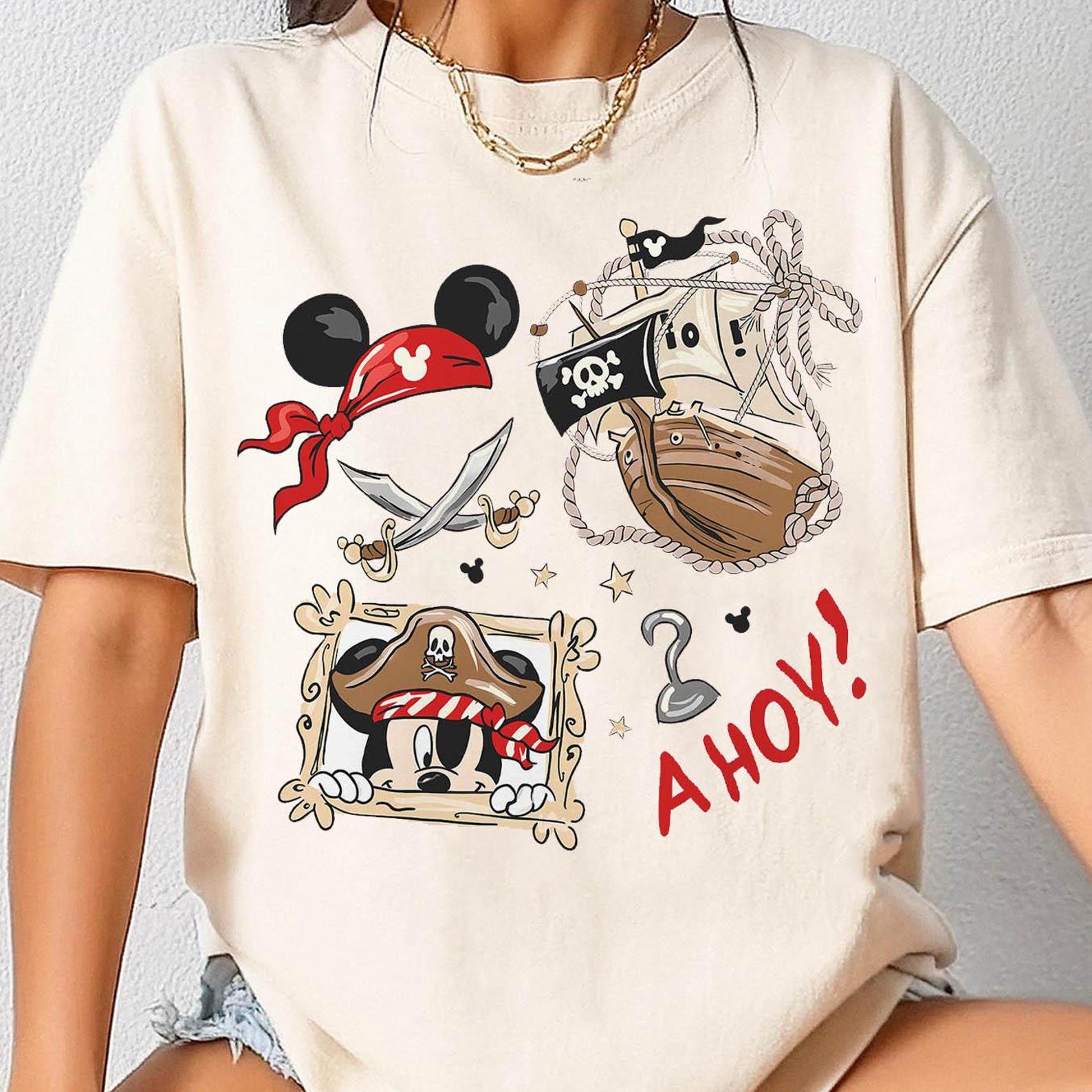 Coquette Bow Yo Ho Yo Ho Pirate’s Life Shirt, Retro Comfort Colors Disney Cruise Pirate Night Tee, Mickey & Minnie, Pirates of the Caribbean 3XL