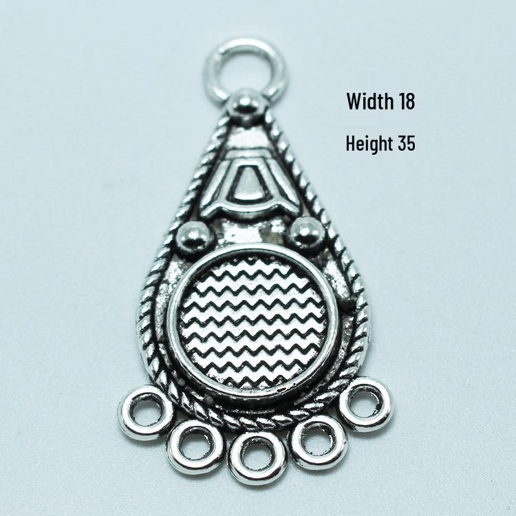 Sterling Silver Alloy Ethnic Jewelry Accessories: Necklace, Earrings, Charms, Pendants, Connectors, for Clothing and Hats.