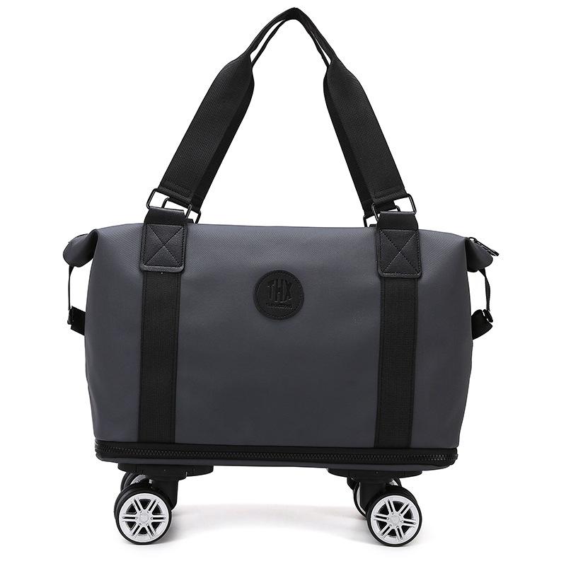 Multi-functional Swivel Wheel Travel Bag for Women, Dry and Wet Separation, Fashionable Large-capacity Luggage Bag, Expandable Moving Storage Bag
