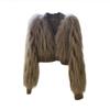 European and American popular small fragrant style V-neck imitation fox fur short coat new versatile fashion coat
