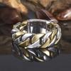 Hot Sale Two-toner Cross Twist Ring  for Men Punk Style Hip Hop Party Rings Zircon Hand Accessories Whole Sale
