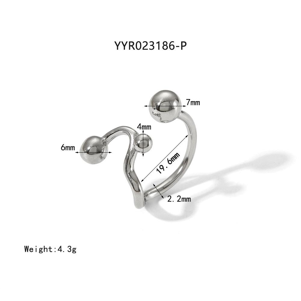 

Stainless Steel Ball Charm Rings For Women Gold Color Cuff Rings Openable