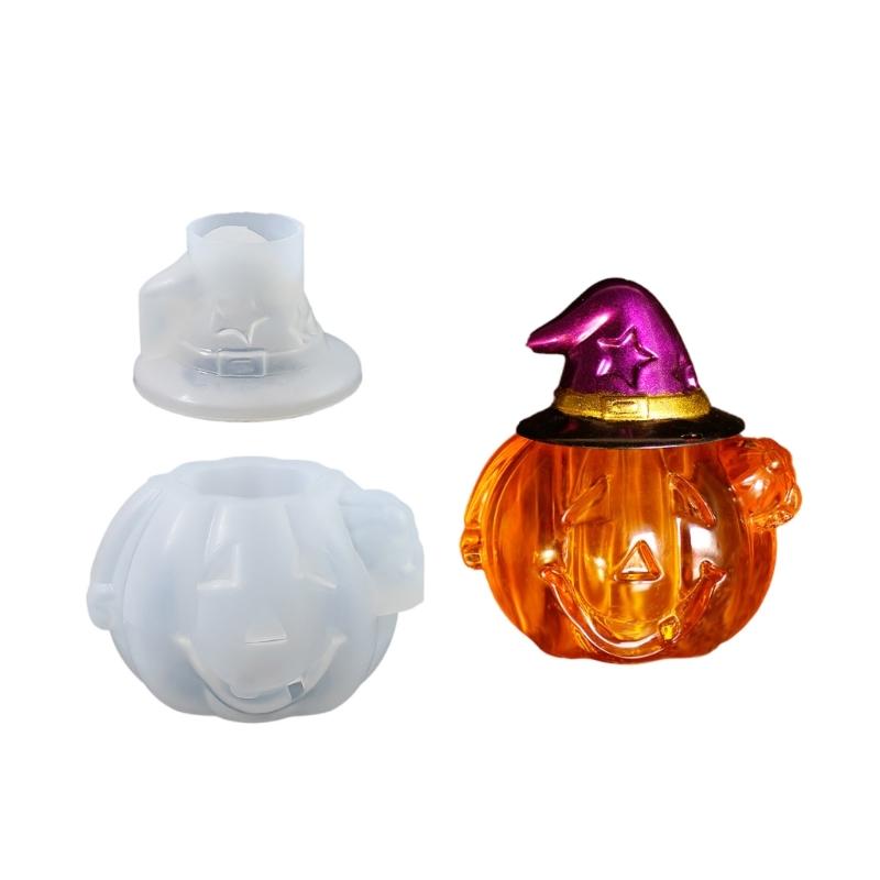 Creative Halloween Themed Pumpkin Candle Holder Silicone Molds Storage Box Mould Silicone Texture Candle Cup Molds 1
