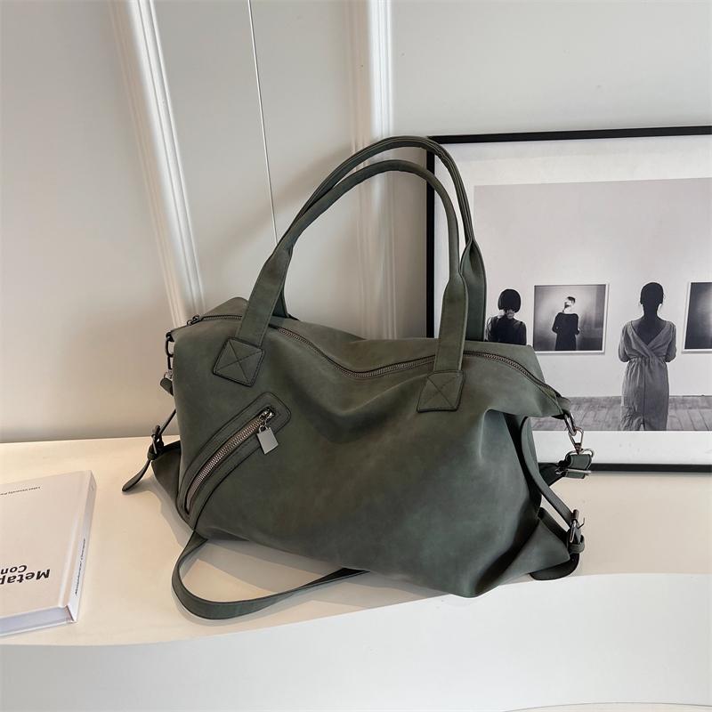 

Однотонные сумки-тоуты на молнии для женщин из искусственной кожи, бархата, женские спортивные сумки для коротких поездок, модные сумки через плечо