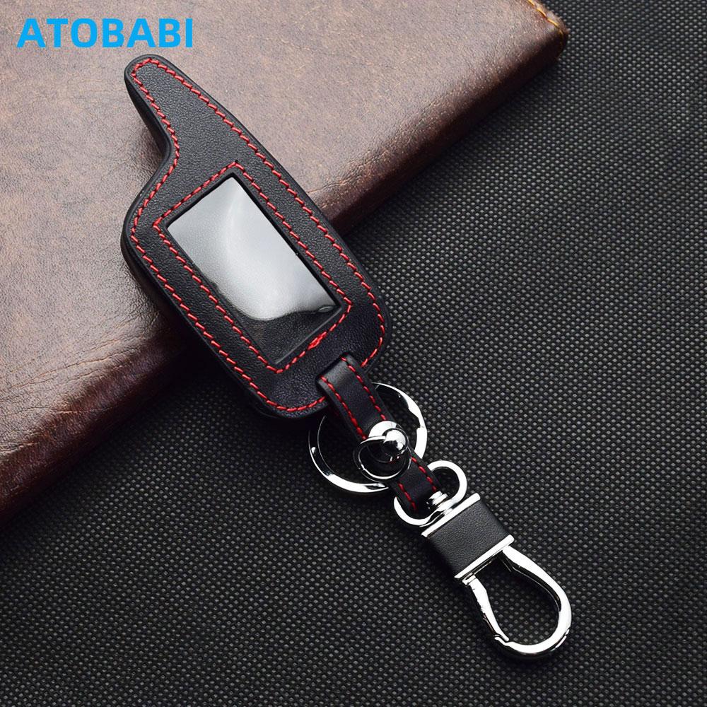 Leather Car Key Cover Bag For Scher-Khan Logicar 1/2/3/4/3i/4i/5i/6i Two Way Car Alarm System LCD Remote Control Fobs Shell Protector Case
