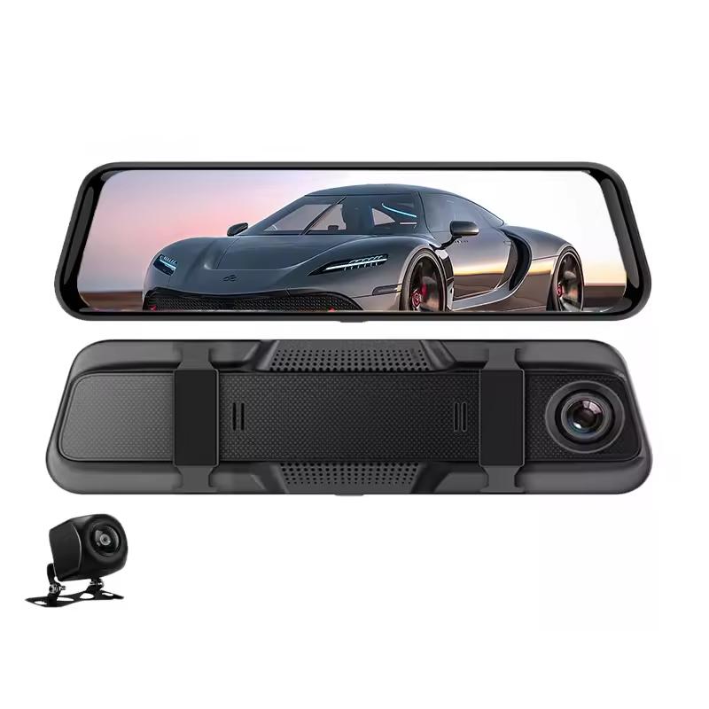 Full HD 1080P Streaming Dash Cam Full Screen Touch 10 Inch Dual Lens 170 Angle Night Vision Wifi App Control Vehicle DVR