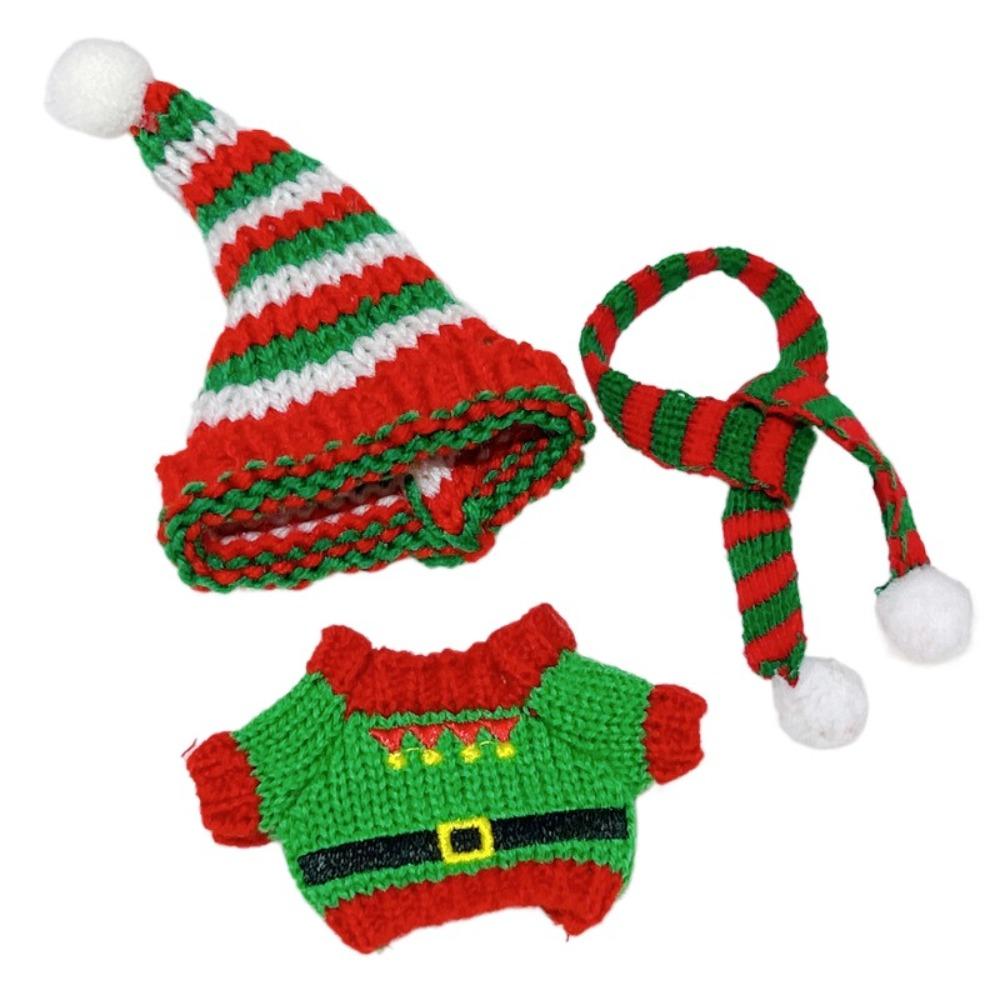 

Свитер 17см Labubu Time Clothes Рождественский набор Плюшевая одежда для кукол Детский подарок style 2