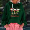 Women's Christmas Print Loose Casual Long Sleeve Hooded Sweatshirt