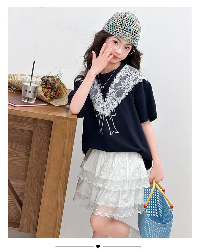 Girls' skirt set summer two-piece set 2026 new children's shawl T-shirt gauze skirt sweet summer clothes