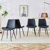 4-Piece Set Modern Dining Chairs in Black with PU Cover and Metal Frame - Wide Seats with Backrest, for Dining Room, Home Office and Living Areas