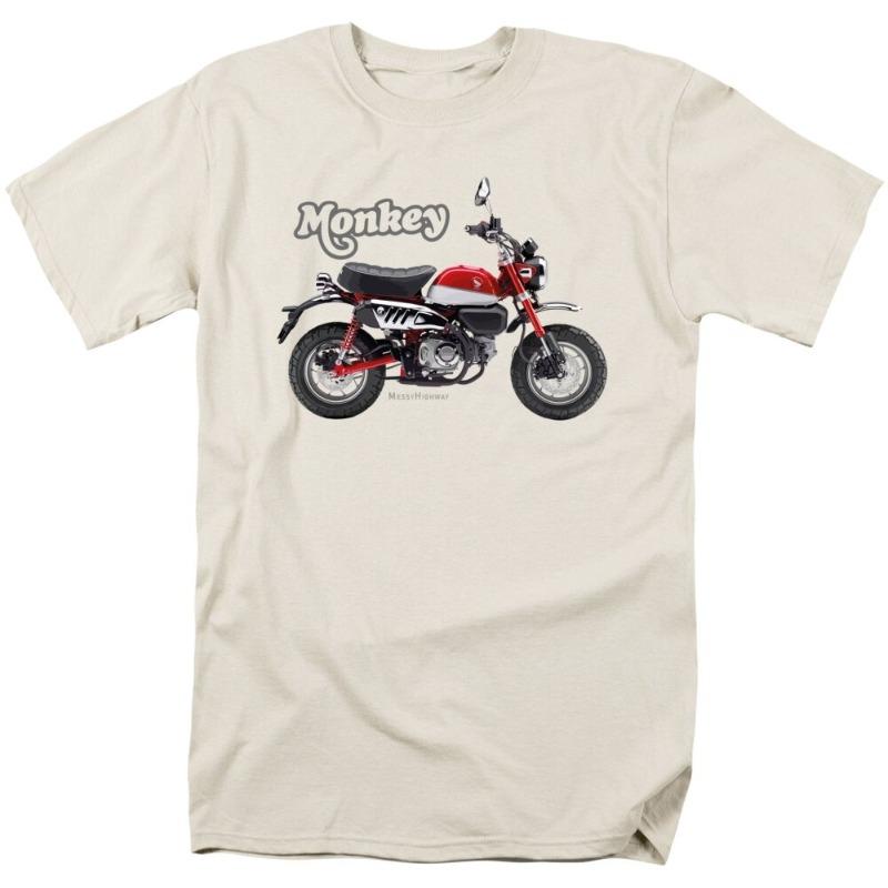 Honda Men and Women Tshirt Summer Monkey 125 19 Red Racing Motorcycle Riding Offroad Enthusiasts Shortsleeved Retro Top