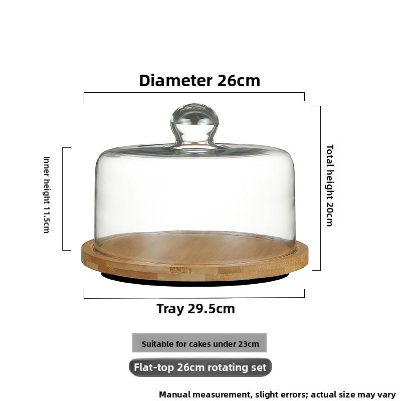 Glass Cake Plate Dessert Display Stand Transparent Dustproof Restaurant Afternoon Tea Food Serving Plate Style Nordic