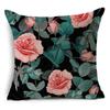 New Pink Black Rose Cushion Covers European Style Flowers Pillow Covers Hot Flowers Pillow Cushion Covers Decorative Couch Sofa
