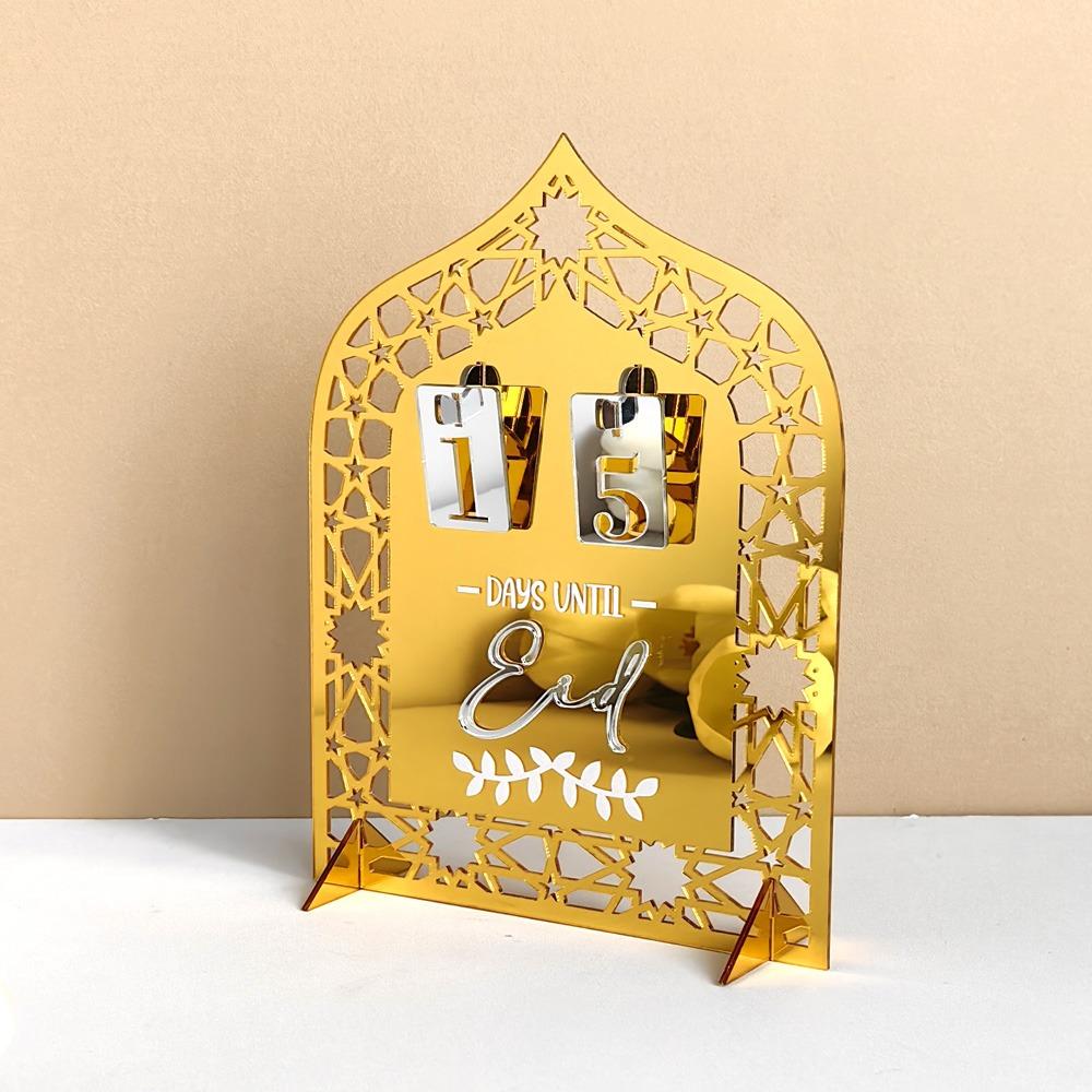 Acrylic Ramadan Countdown Calendar Mirror Surface Eid Mubarak Decoration  Eid Al-Fitr