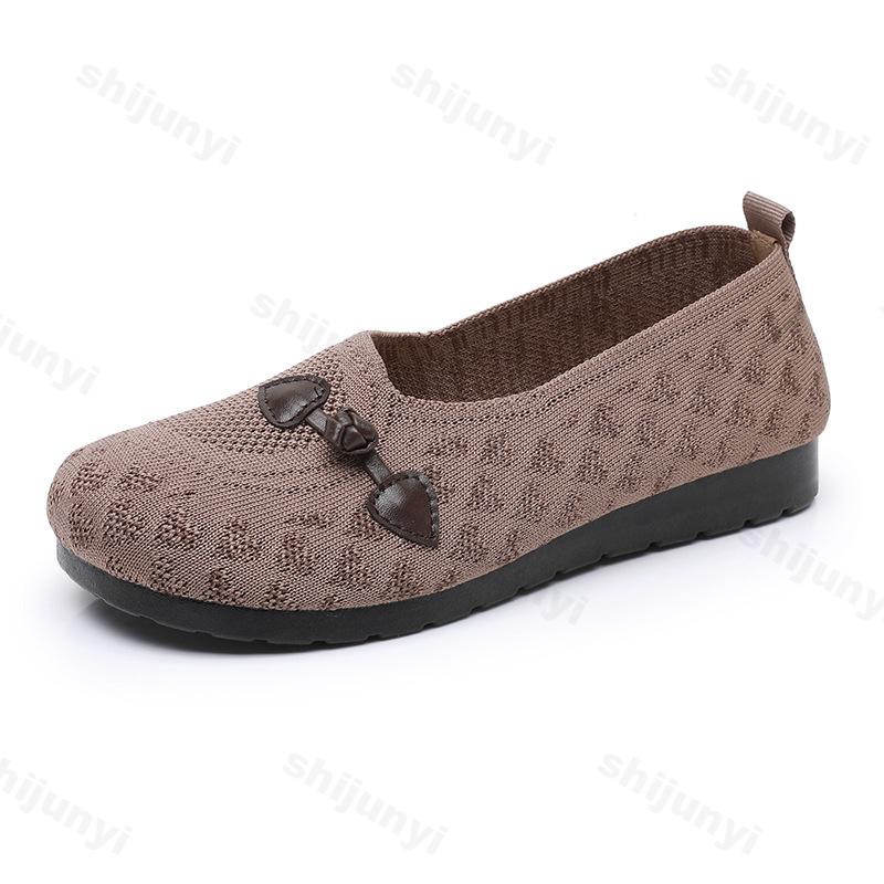 2025 Spring Summer Autumn New Style Round Toe Flats Bottom Shallow Mouth Soft Sole Comfortable Lightweight Women's Shoes Slip On