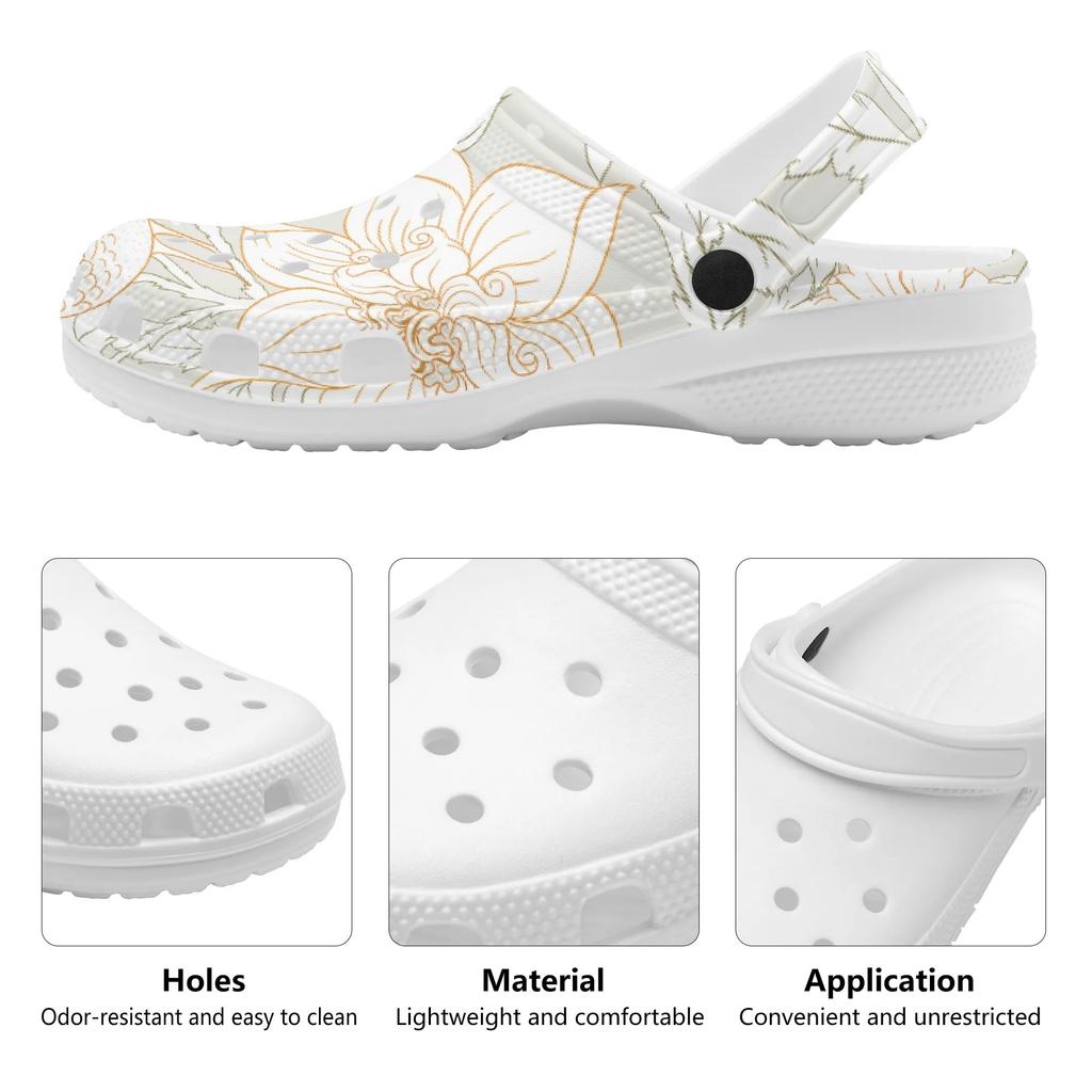 Vacation Printed EVA Clogs Unisex Flexible Slip On Soft Sole Garden Shoes Beach Pool Bathroom Home Home Slippers Beach Wear