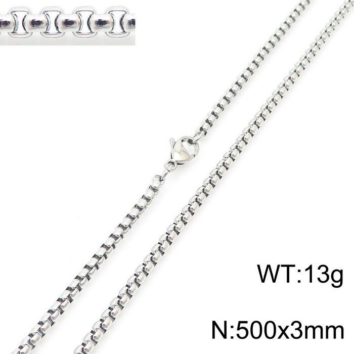 Square Pearl Stainless Steel Titanium Necklace for Men and Women