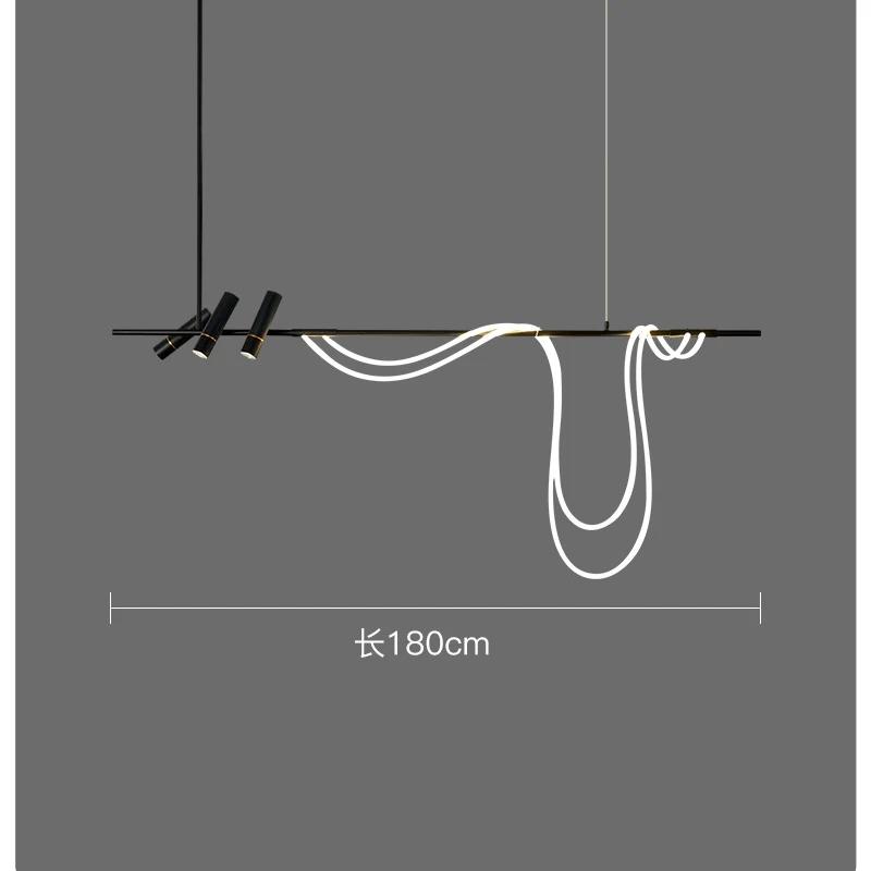 Nordic Hose LED Chandelier for Kitchen Dining Living Room Center Table Pendant Lights Minimalist Home Decor Suspension Fixture