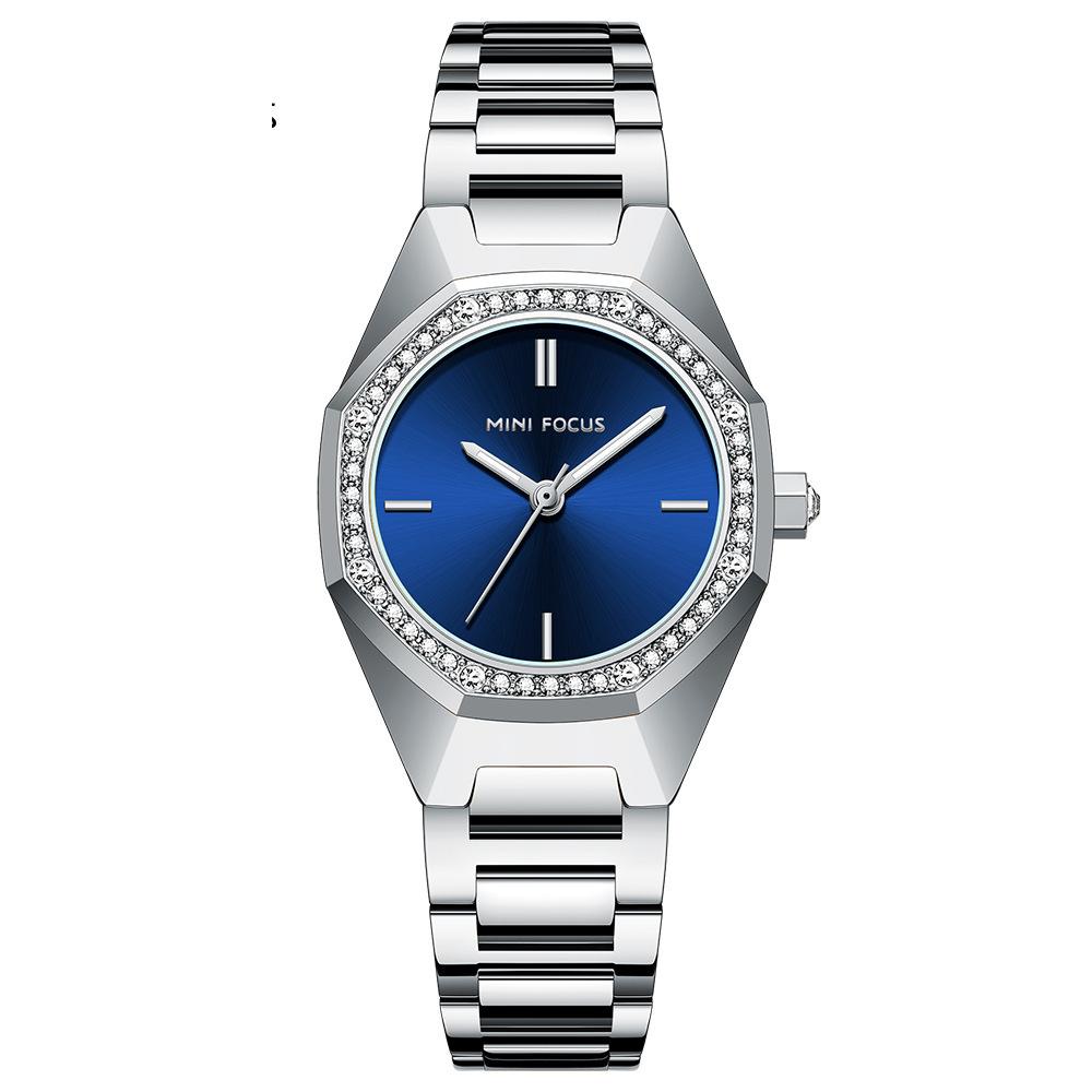 

Женские часы Xiaoxiangfeng Exquisite Octagonal Diamond English Watch Водонепроницаемые женские часы со стальным ремешком