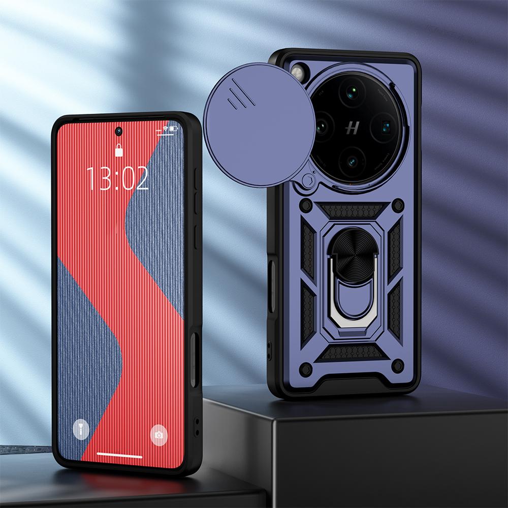 KEYSION Shockproof Armor Case for OPPO Find X8 Pro 5G Slide Camera Protection Ring Stand Phone Back Cover for OPPO Find X8 Pro