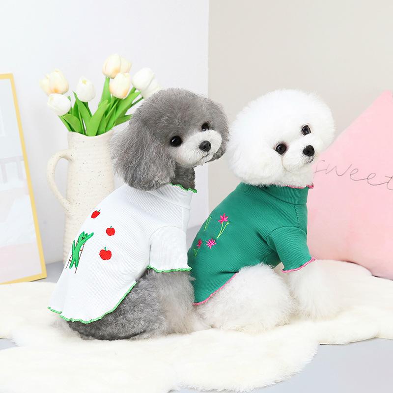 2024 New Pet Dog Supplies Naughty Bear Bottoming Shirt Bomei Teddy Small and Medium-sized Dog Clothing Casual Puppy Clothes