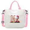 Sweet Cartoon Print 26 Letter Canvas Bag Schoolgirl Portable Crossbody Shoulder Bag Trend