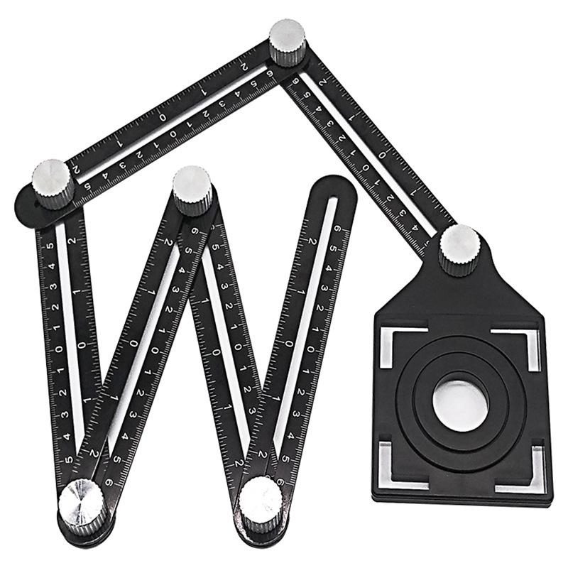 Universal Precision Tile Hole Opener & Multi-Purpose Six-Fold Ruler