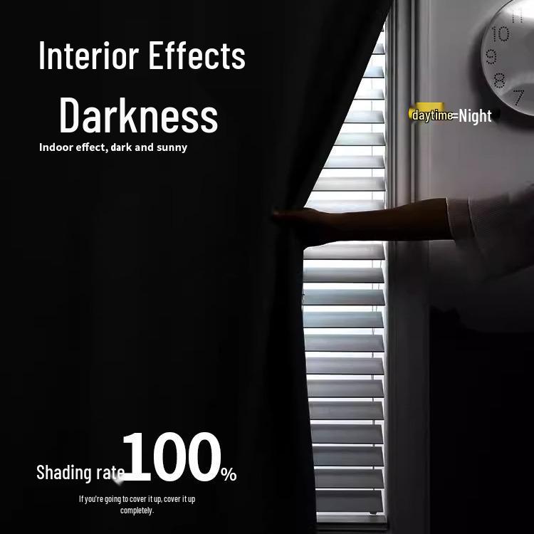 Punch-Free Solid Color Blackout Curtains for Dorms & Bedrooms