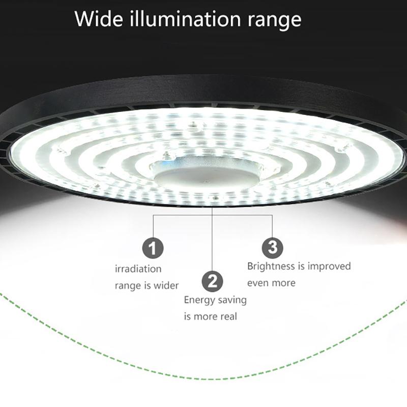 100/150/200W 3500/6500K Ufo Led High Bay Lights Waterproof Commercial Industrial Market Warehouse Garage Workshop Lamps