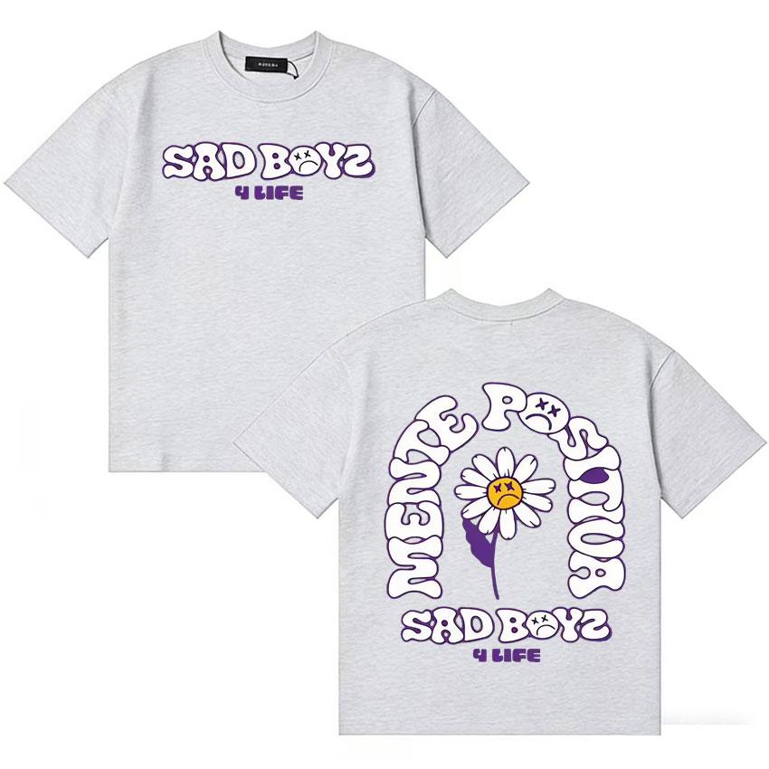 Singer Junior H Sad Boyz 4 Live Graphics Cotton T Shirt Unisex Women Short Sleeve Casual Hipster Double Sided Print Gothic Cozy Tee