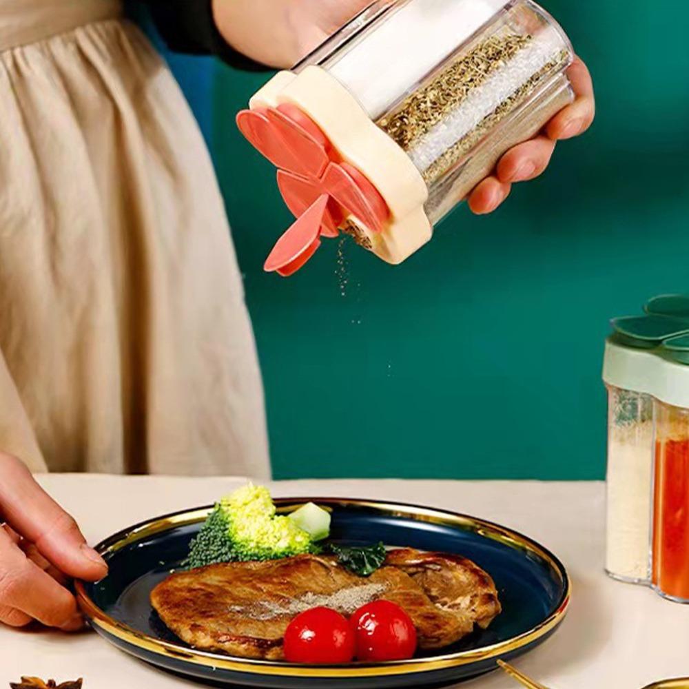 PP Travel Spice Containers 450ml Condiment Jars Durable 5 In 1 Spice Jars For Restaurant