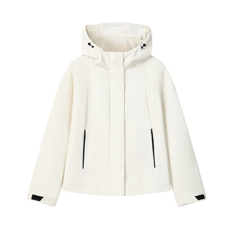 

Fila White Fashionable Personality Simple Classic Retro Sports Casual Versatile Comfortable Hooded Loose Woven Jacket Women jackets F11W613701FIV XL