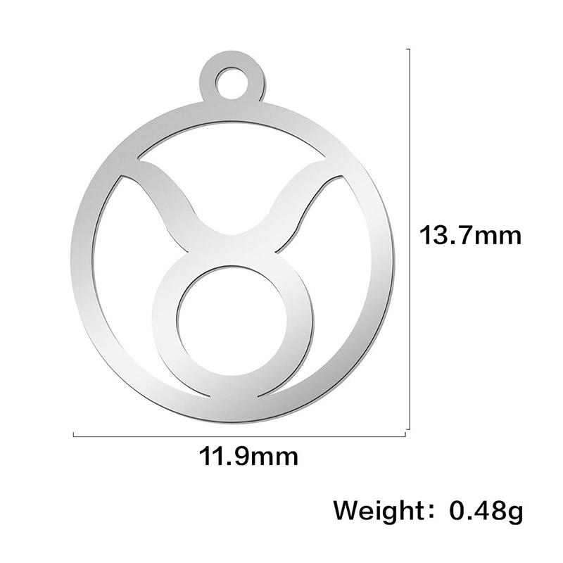 Teamer 12pcs/lot Zodiac Signs Charms Jewelry Making Stainless Steel Gold Color 12 Constellation Taurus Pendants Birthday Gifts