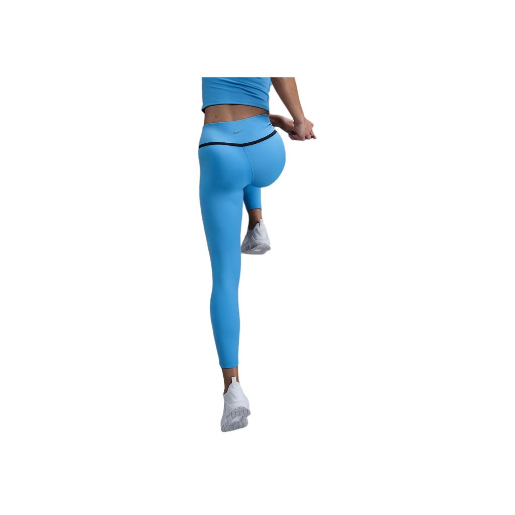 Nike Legginsy damskie z wysokim stanem, dopasowane, z elastycznym pasem, długość 9/10, niebieskie HJ1137-412