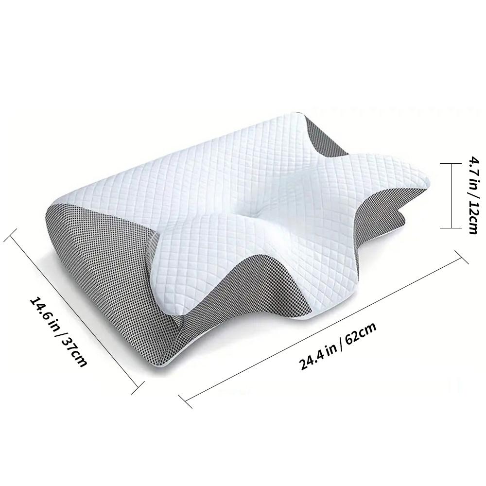 1pc Memory Foam Cervical Pillow, 2 in 1 Ergonomic Contour Orthopedic Pillow for Neck Pain, Contoured Support Pillows,Neck Pillow