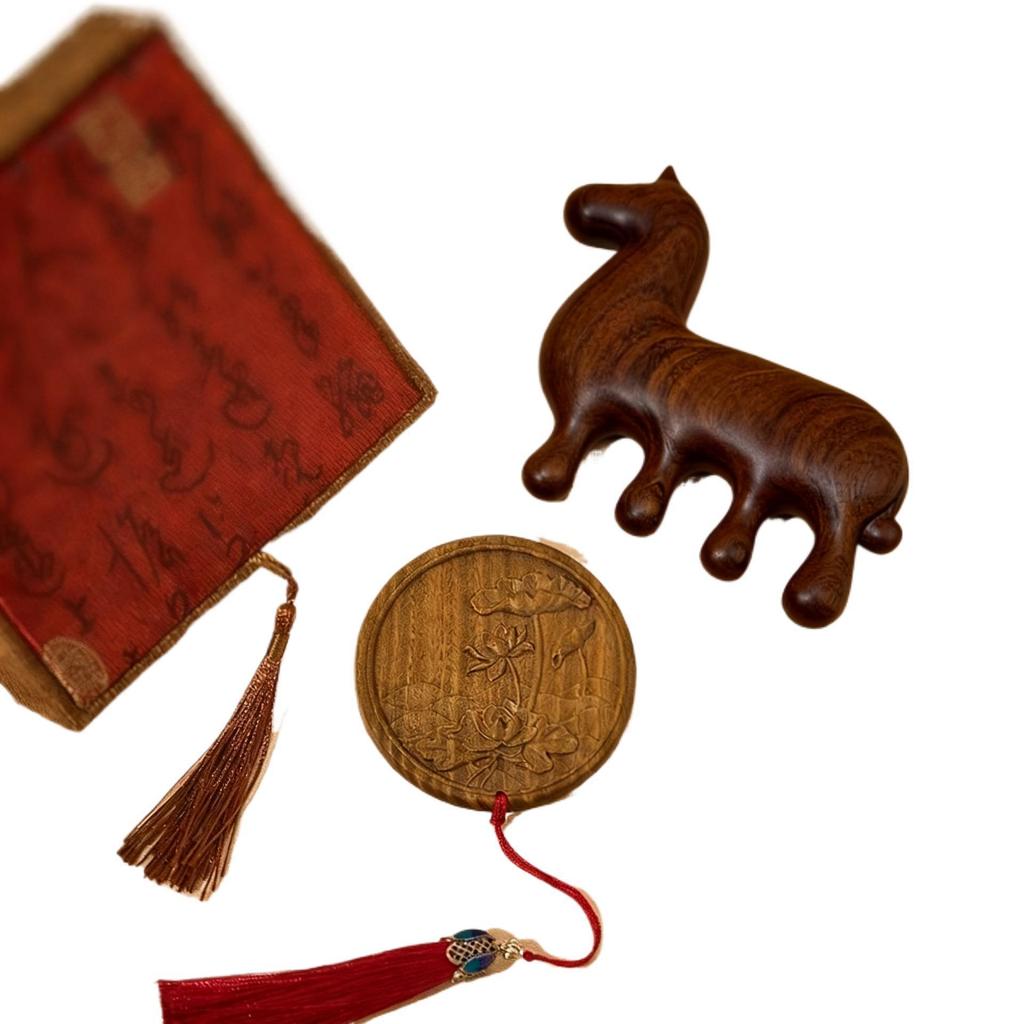 2026 Year of the Horse Chinese Sandalwood Comb Gift Box for Clients & Foreigners