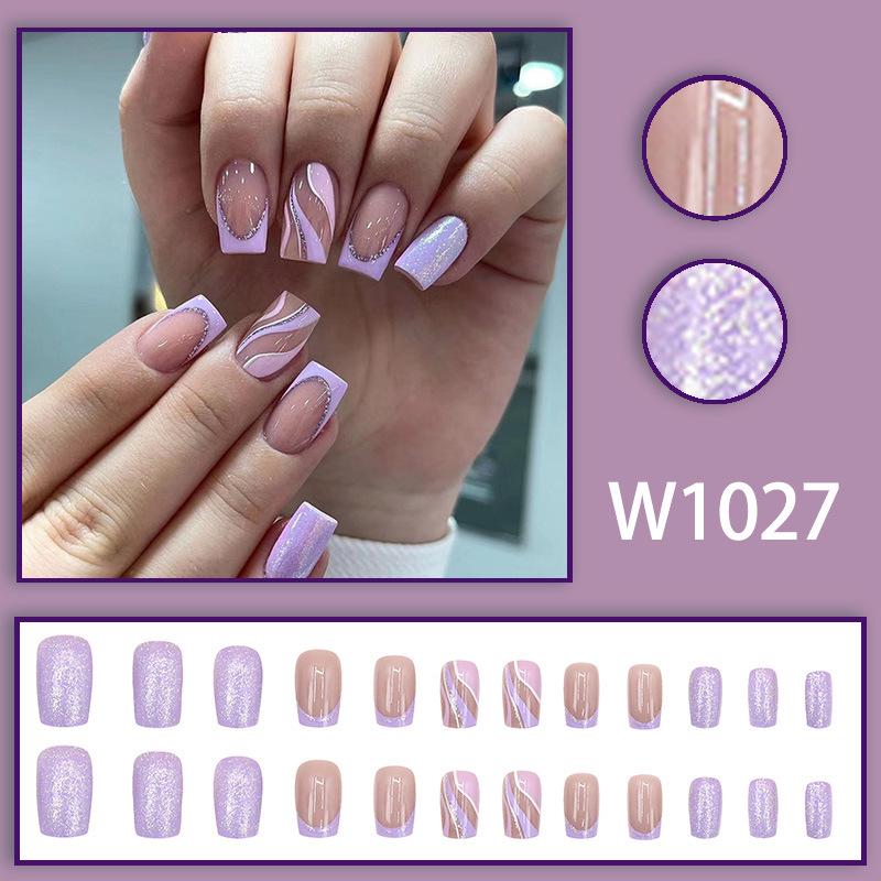 Высококачественные Мечтательные Фиолетовые Звездные Блестящие Кончики для Французского Маникюра