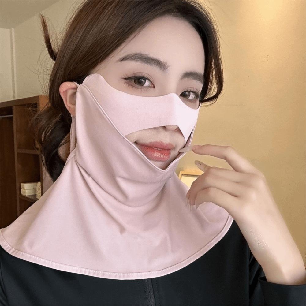 Integrated Shawl Ice Silk Face Mask Lightweight Design Sun-shading Mask  Fishing