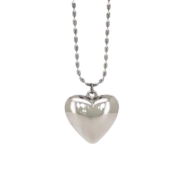 Sunflower Heart Necklace: Oni Fever Style Silver Sweater Chain for Women