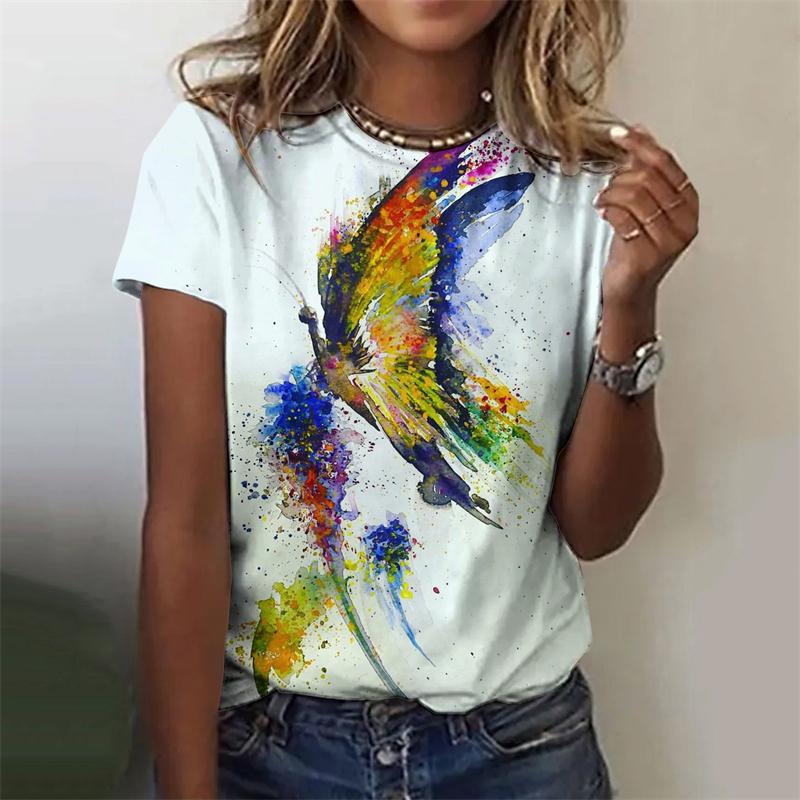 Summer Flower Butterfly 3D Printed T-shirt 2XS