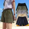 Women's Drawstring Waist Linen Blend Shorts Loose Fit Casual Wide Leg Shorts