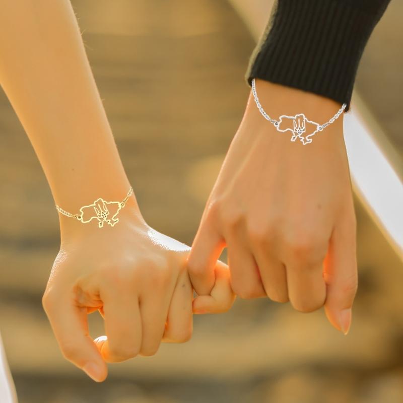 Ukraine Map Bracelets Pendant Bracelets Ukraine Flag Bracelets Ukraine Jewelry Chain Bracelets Stainless Steel Material