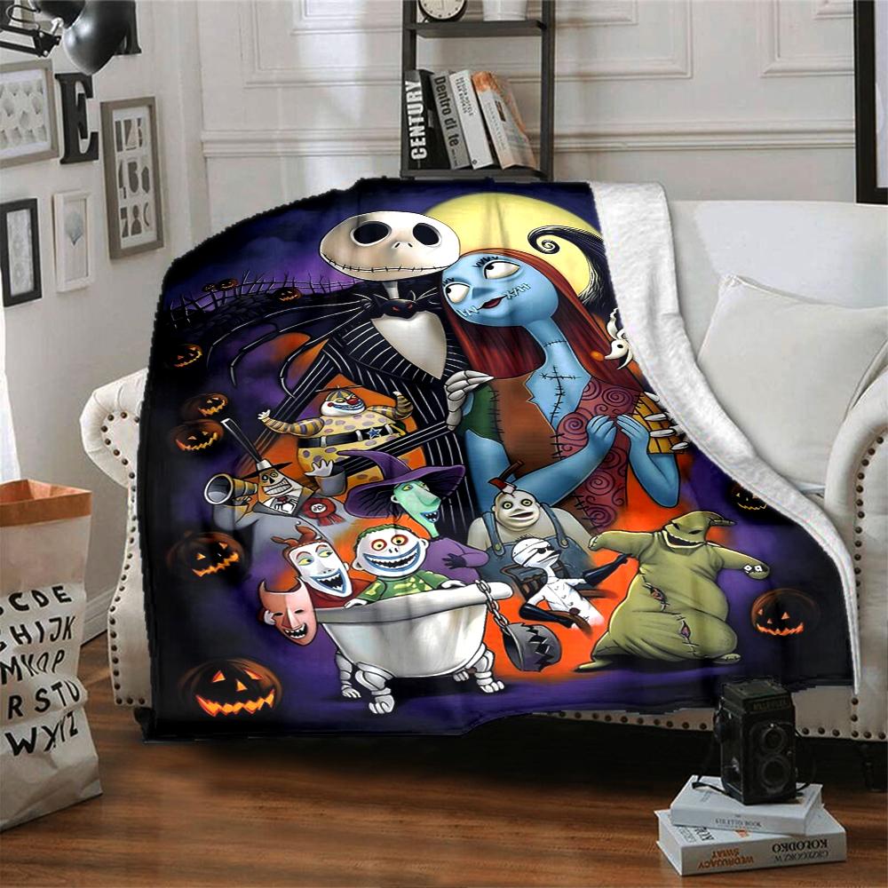1Pc Jack Sally'S Winter Romance Blanket Soft Throw Blanket For Home Bedroom Bed Sofa Travel Office Solid Christmas Blanket