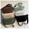 Bolso de Pecho de Pana Bolso de Cintura Retro Pequeño Fresco Estilo Coreano Bolso Simple Casual Bolso Ligero de Pana