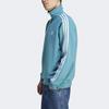 Adidas Originals Three Stripes Color Block Logo Stand Collar Long Sleeve Sweatshirt Men Sweatshirt Blue IL2499