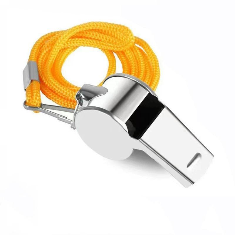 

{MX} 2Pcs Stainless Steel Sports Whistle With Lanyard Outdoor Survival Emergency Super Loud Whistle Camping Portable EDC Tools жёлтый