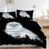 3pcs Harry Potter Owl Hogwarts Bedding Set, Soft Polyester Duvet Cover and Pillowcases Seasons All Suitable, Design for Bedroom L1003134