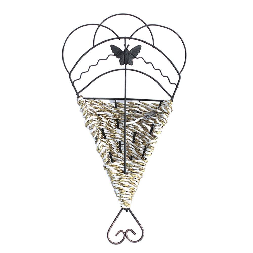 Hul Hengende Jern Blomsterpotte Metall Hengende Kurv Potte Slitesterk Hengende Veggkurv Hjem Hage